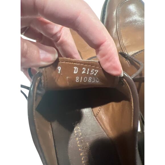 Allen Edmunds Delray Brown Leather Dress Shoes Men's Size 9D Split Toe USA Made - Picture 10 of 11